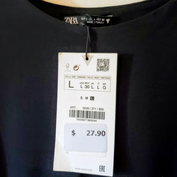 NWT Zara Halterneck Sleeveless Bodysuit - Black - Large - Picture 4 of 10